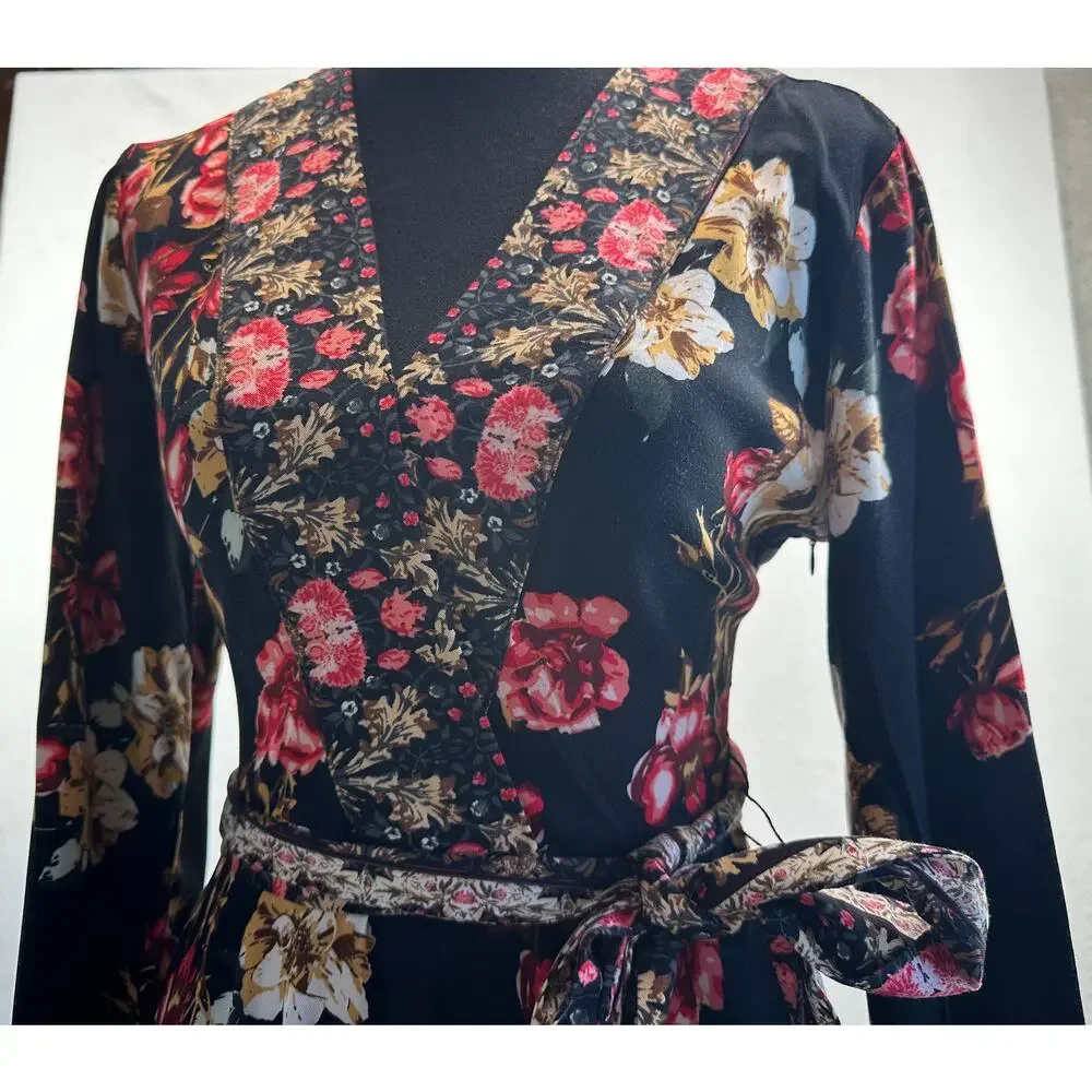Venus Balloon Sleeve Ruffle Mini Dress w/Flare Skirt Size 4 Flirty Bohowestern - Picture 6 of 11